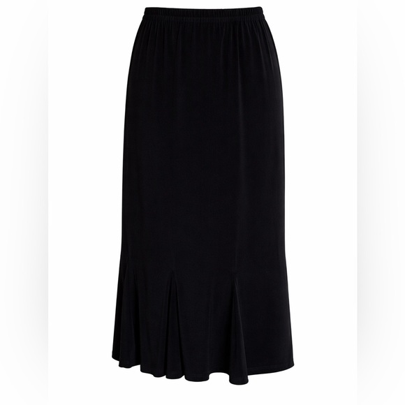 Vintage Dresses & Skirts - Y2K Minimalist whimsygoth Elegant Black Midi Skirt - M